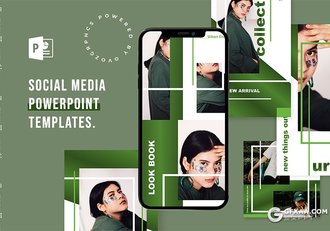 手机端尺寸简约时尚杂志风个人写真展示PPT模板 - 顶尖PPT