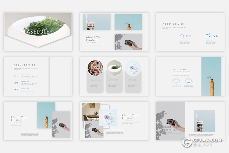 40页欧美极简文艺风格多用途PPT模板 - 顶尖PPT