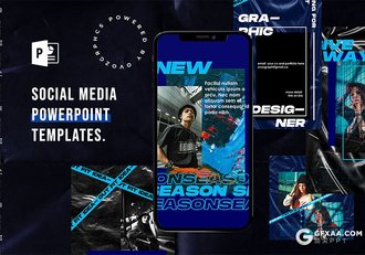 手机端尺寸时尚杂志风格PPT模板 - 顶尖PPT