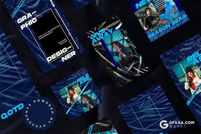 手机端尺寸时尚杂志风格PPT模板 - 顶尖PPT