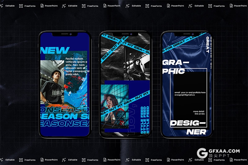 手机端尺寸时尚杂志风格PPT模板 - 顶尖PPT