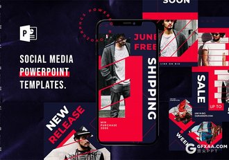 手机端尺寸时尚流行杂志风格PPT模板 - 顶尖PPT