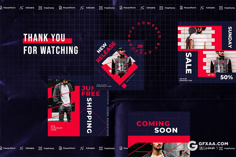 手机端尺寸时尚流行杂志风格PPT模板 - 顶尖PPT