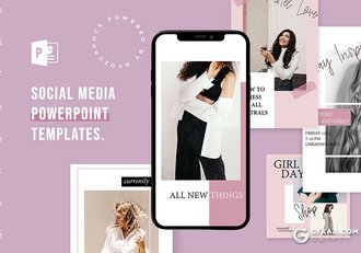 手机端尺寸简约时尚范个人写真展示PPT模板 - 顶尖PPT