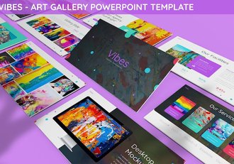 绘画艺术展示绘画人员介绍通用PPT模板 - 顶尖PPT