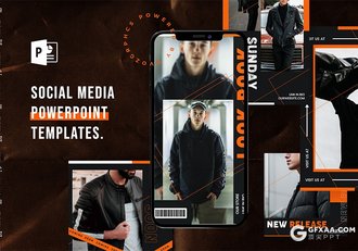 手机端尺寸时尚杂志风格服装展示PPT模板 - 顶尖PPT