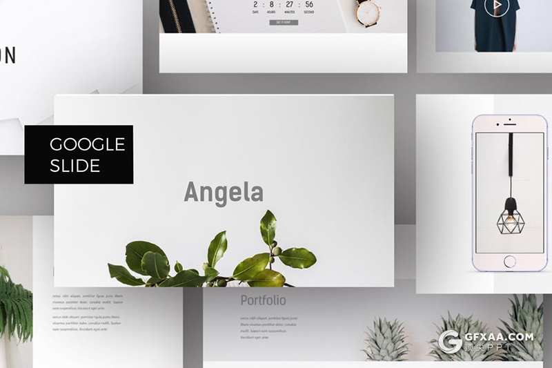 30页极简文艺风格Google slides模板 - 顶尖PPT