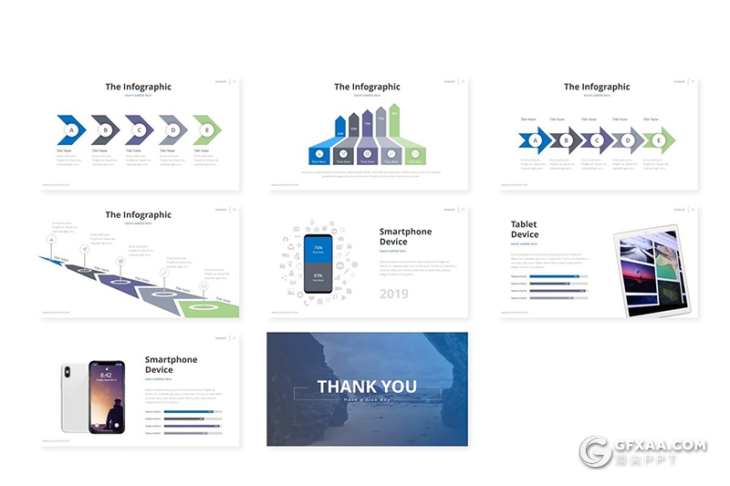 30页5种配色欧美风格年终工作总结通用Google slides模板 - 顶尖PPT