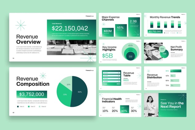 财务数据报告经营分析PPT模板 - 顶尖PPT