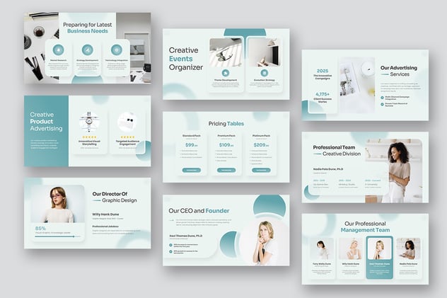 创意毛玻璃背景商业演示PPT模板 - 顶尖PPT