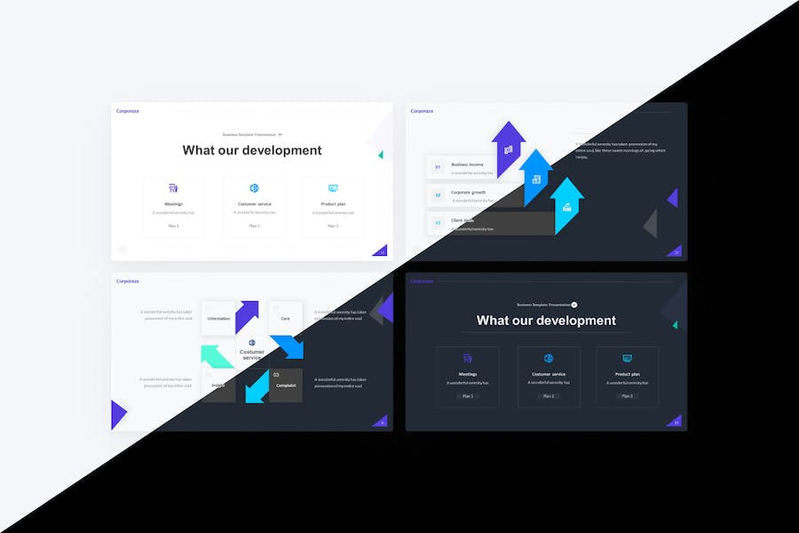 蓝色公司介绍企业合作商业计划多用途商业PPT模板 - 顶尖PPT