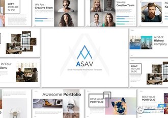 32页扁平化商务多用途keynote模板 5种主题配色 - 顶尖PPT