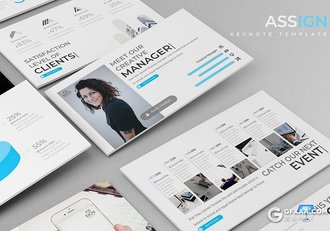 30页欧美风格年终工作总计汇报keynote模板 5种主题配色 - 顶尖PPT