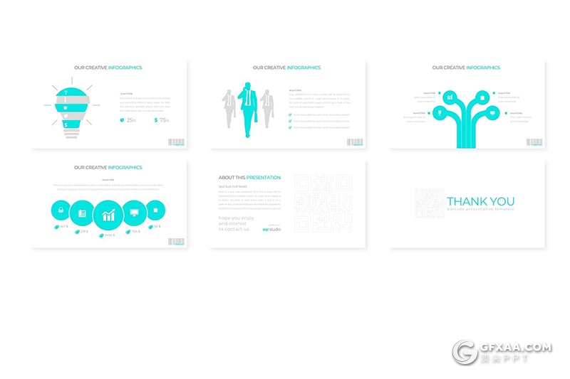 30页欧美扁平化商务汇报工作总结计划ppt模板 5种配色 - 顶尖PPT