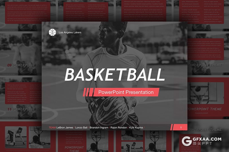 32页4:3尺寸篮球行业介绍展示ppt模板 - 顶尖PPT