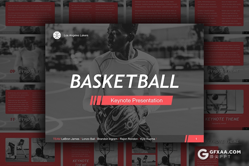32页4:3尺寸篮球行业介绍展示keynote模板 - 顶尖PPT