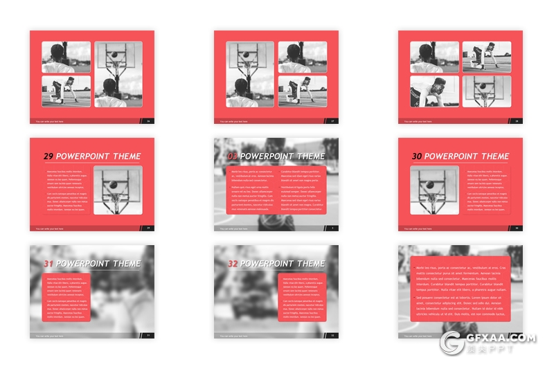 32页4:3尺寸篮球行业介绍展示keynote模板 - 顶尖PPT