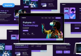 人工智能技术AI虚拟现实keynote模板 - 顶尖PPT