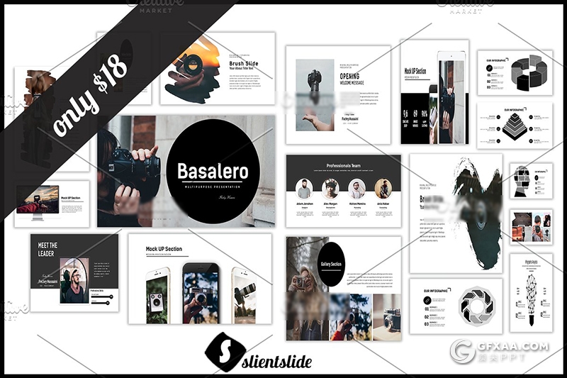 75页黑白搭配扁平化商务工作总计汇报ppt模板 - 顶尖PPT