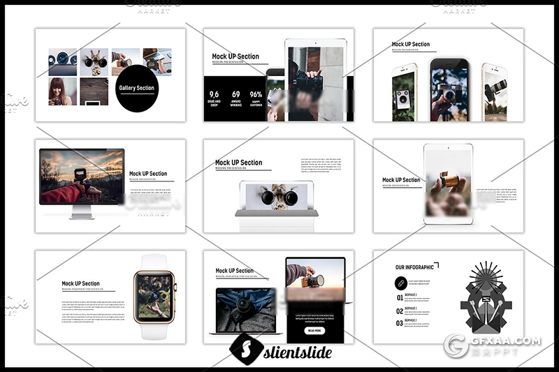 75页黑白搭配扁平化商务工作总计汇报ppt模板 - 顶尖PPT