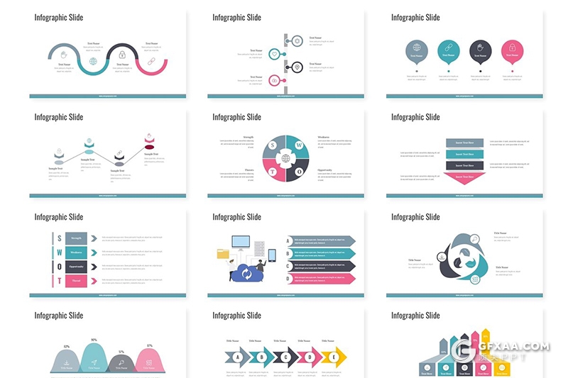 30页色彩图形设计商务工作总结Google slides模板 5种配色 - 顶尖PPT