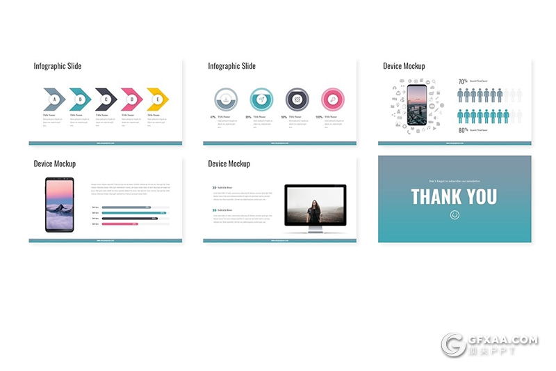 30页色彩图形设计商务工作总结Google slides模板 5种配色 - 顶尖PPT