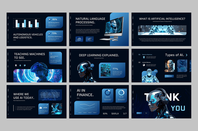AI人工智能机器人研发PPT模板 - 顶尖PPT