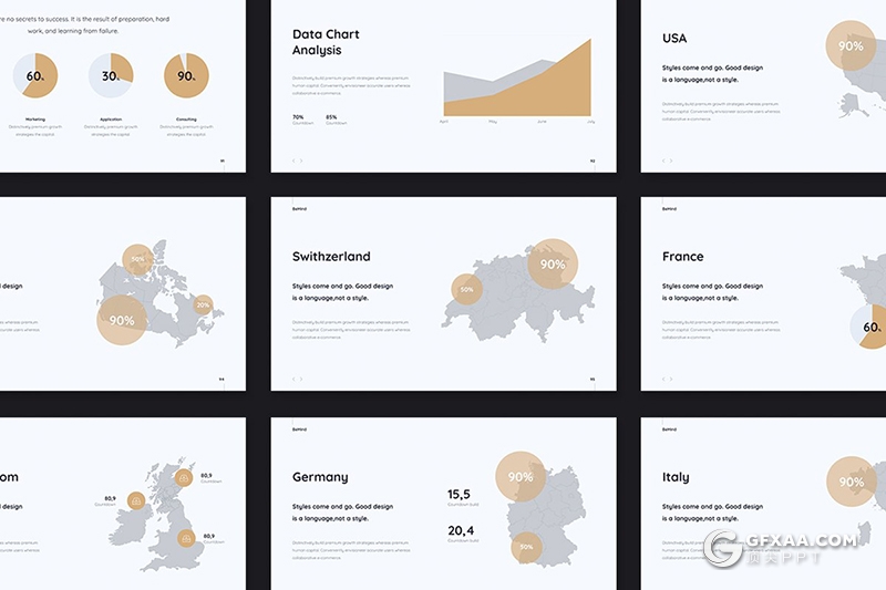 104页欧美简约范商务工作总结汇报通用keynote模板 3种配色 - 顶尖PPT
