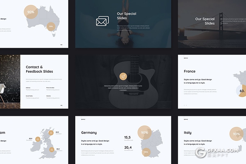 104页欧美简约范商务工作总结汇报通用keynote模板 3种配色 - 顶尖PPT