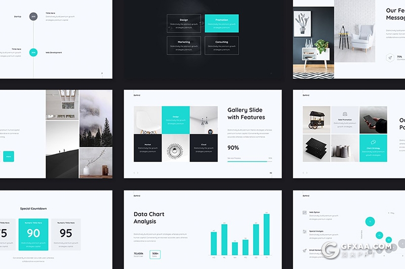 104页欧美简约范商务工作总结汇报通用keynote模板 3种配色 - 顶尖PPT
