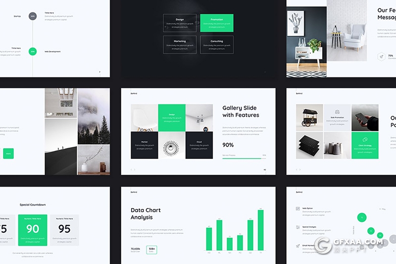 104页欧美简约范商务工作总结汇报通用keynote模板 3种配色 - 顶尖PPT