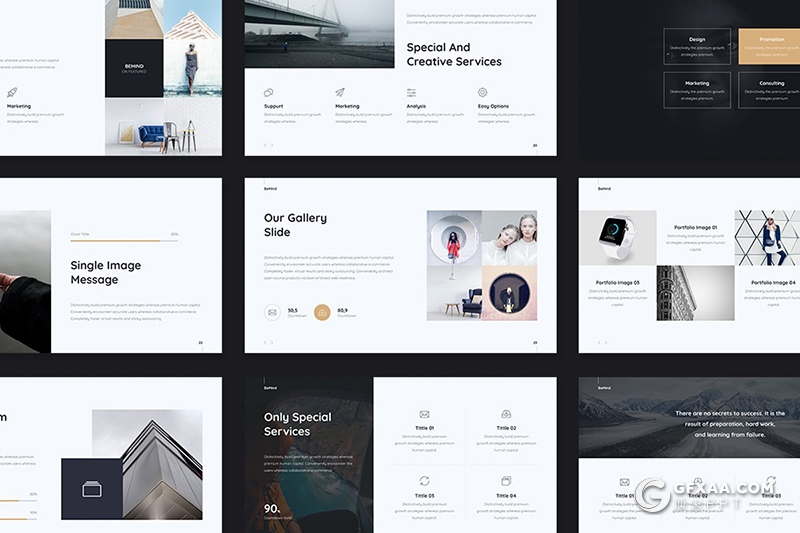 104页欧美简约范商务工作总结汇报通用keynote模板 3种配色 - 顶尖PPT