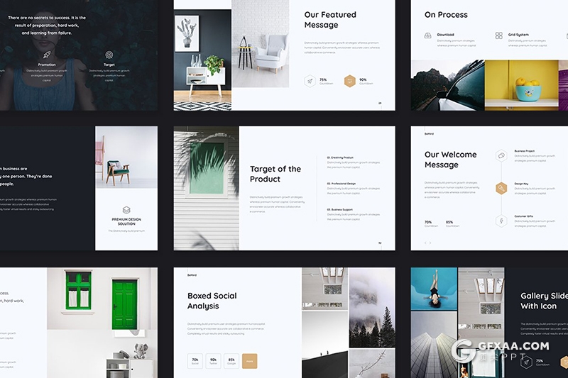 104页欧美简约范商务工作总结汇报通用keynote模板 3种配色 - 顶尖PPT