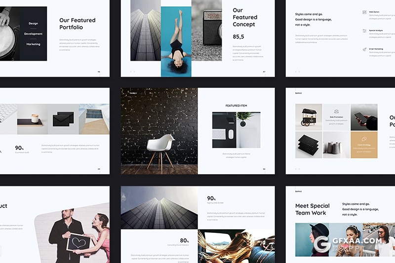 104页欧美简约范商务工作总结汇报通用keynote模板 3种配色 - 顶尖PPT