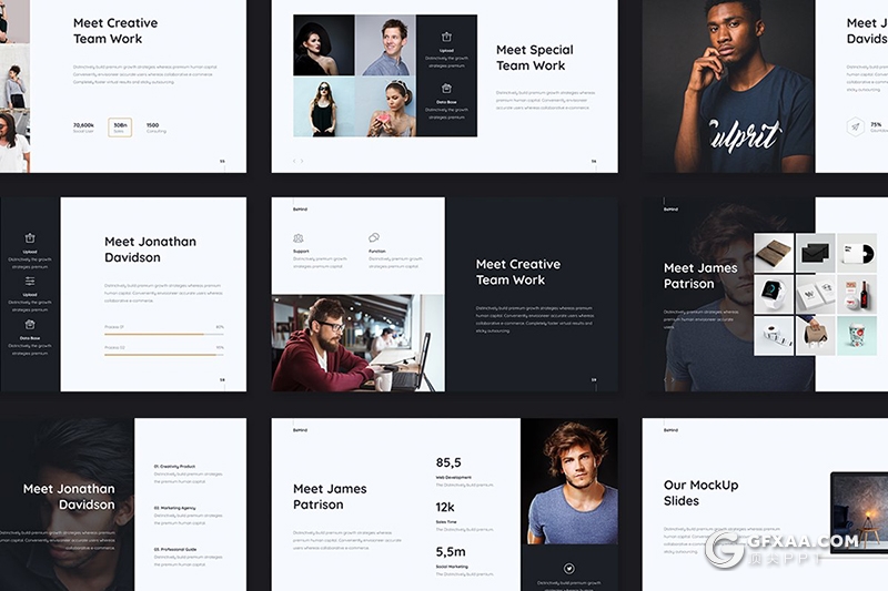 104页欧美简约范商务工作总结汇报通用keynote模板 3种配色 - 顶尖PPT