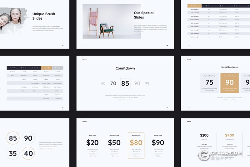 104页欧美简约范商务工作总结汇报通用keynote模板 3种配色 - 顶尖PPT
