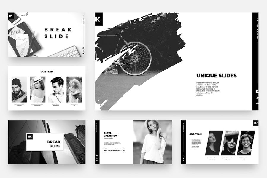 黑色极简创意PPT模板 - 顶尖PPT