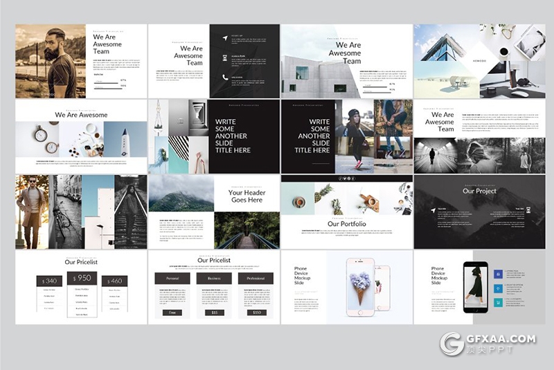 55页极简文艺风格商务多用途PPT模板 - 顶尖PPT