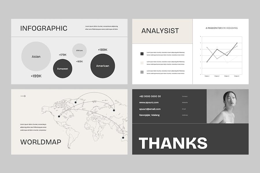 欧美风产品组合与作品集Keynote模板 - 顶尖PPT