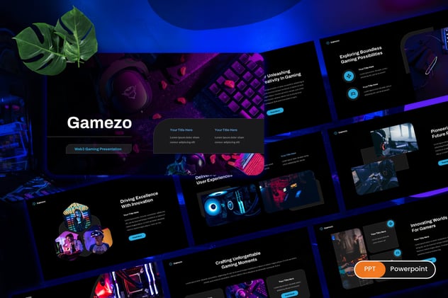 暗黑科幻Web3游戏项目提案PPT模板 - 顶尖PPT