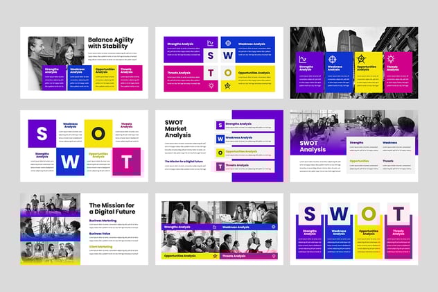 SWOT战略分析商业规划Keynote模板 - 顶尖PPT