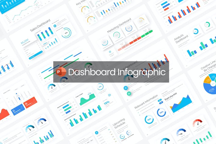 仪表盘图形图表信息展示PPT模板 - 顶尖PPT