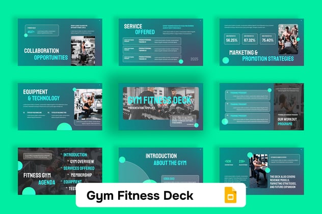 健身房场馆宣传健身项目展示PPT模板 - 顶尖PPT