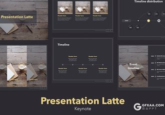 4:3尺寸20页扁平化土豪金配色工作汇报keynote模板 - 顶尖PPT