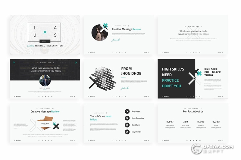 80页欧美简约范黑白两种底色多用途PPT模板 预设26种XML配色 赠1000+图标素材 - 顶尖PPT