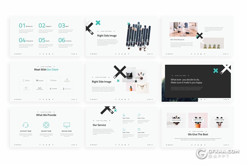 80页欧美简约范黑白两种底色多用途PPT模板 预设26种XML配色 赠1000+图标素材 - 顶尖PPT