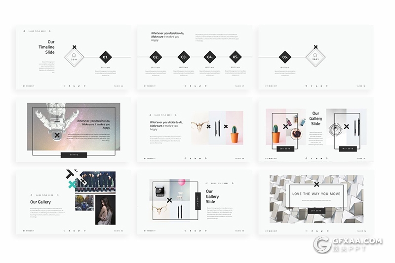 80页欧美简约范黑白两种底色多用途PPT模板 预设26种XML配色 赠1000+图标素材 - 顶尖PPT