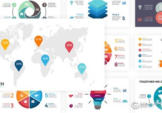 22页ppt商务图形素材 6种格式ppt,pptx,key,eps,psd,ai格式图形模板 - 顶尖PPT