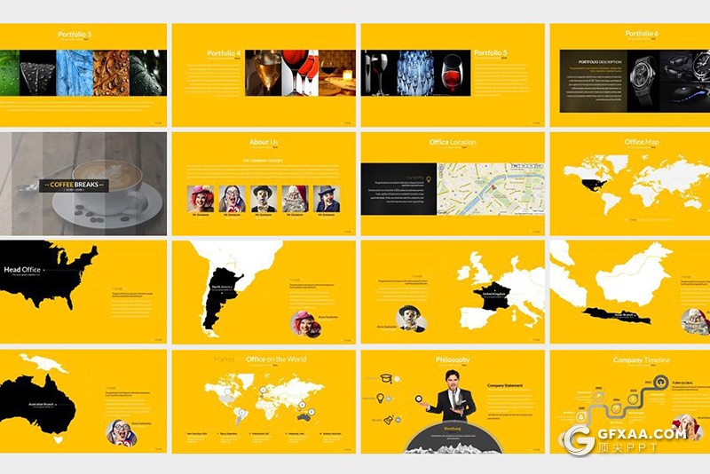 131页欧美商务风格年终报告总结PPT模板 预设54种XML配色文件 - 顶尖PPT