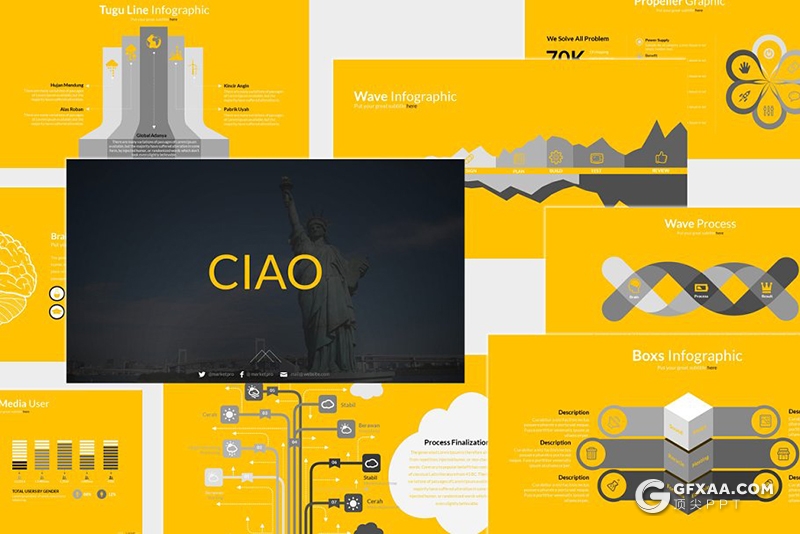 131页欧美商务风格年终报告总结PPT模板 预设54种XML配色文件 - 顶尖PPT